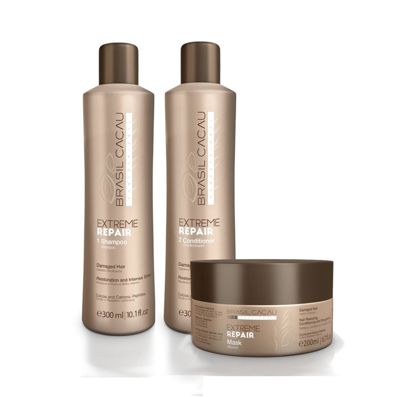 Brasil Cacau Extreme Repair Shampoing, Conditionneur et Masque