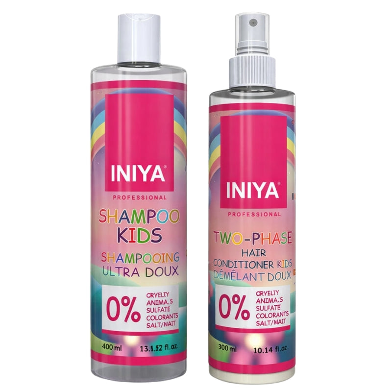 Gamme Iniya Kids Shampooing et Soin Démêlant Biphase