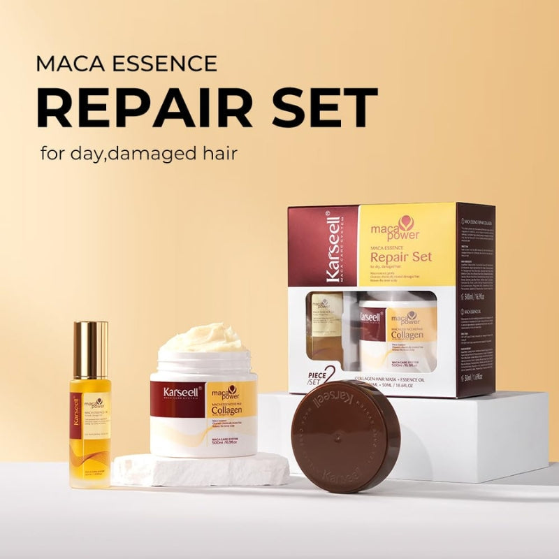 Masque Au Collagène 500ml + Huile d'Argan 50ml Coffret Karseell 