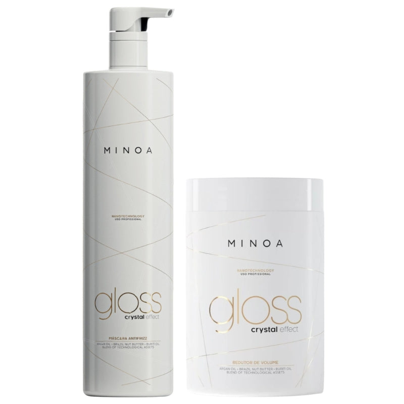 Kit Lissage Brésilien + Btx Capillaire Minoa Gloss Crystal Effect