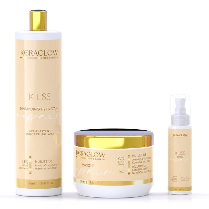 Kit Sans Sulfate Shampoing  Masque Sérum Kera Glow Repair