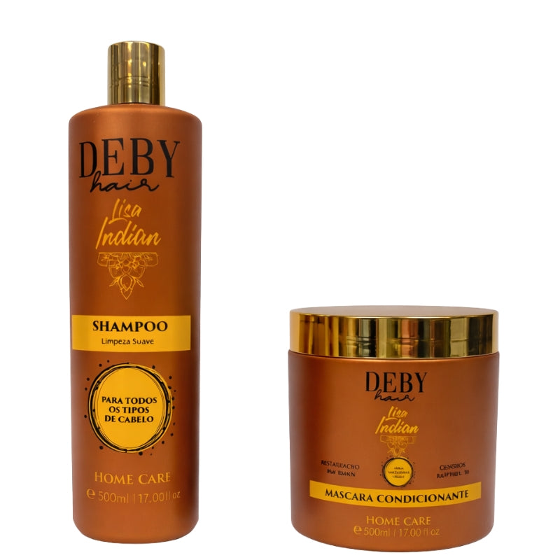 Kit Sans Sulfate Home Care Lisa Indian Deby Hair Shampoing 500ml Masque 500ml