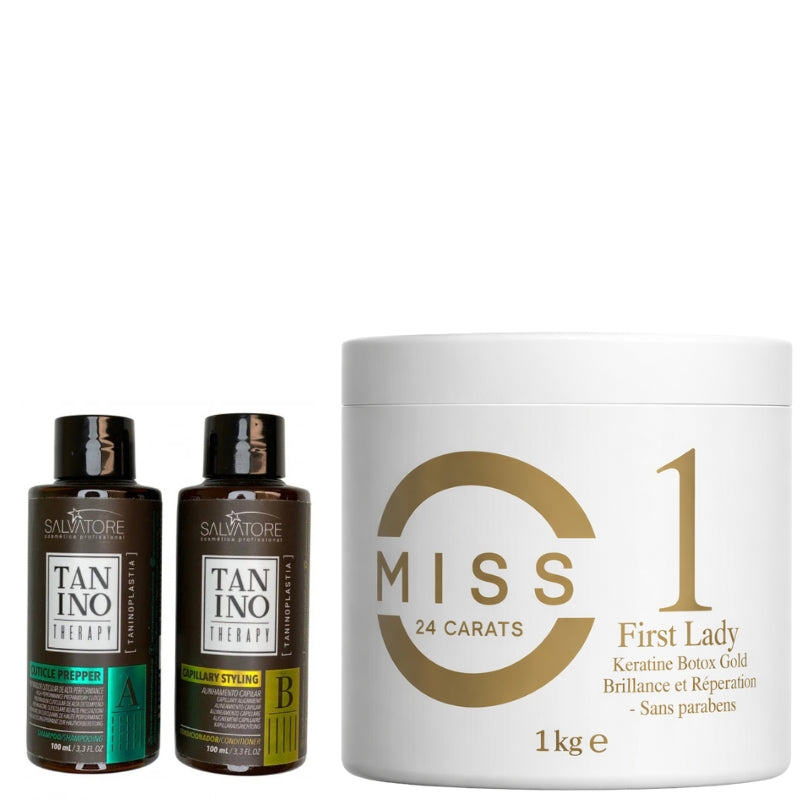 Lissage Au Tanin Tanino Therapy  2x100ml+ Btx Miss 24 Carat 1Kg