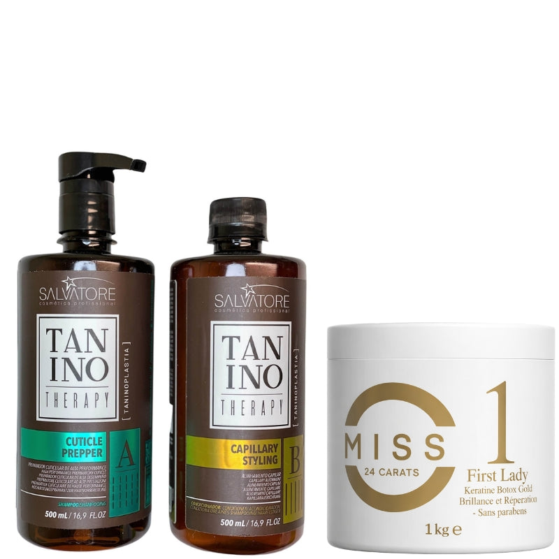 Lissage Au Tanin Tanino Therapy  2x500ml+ Btx Miss 24 Carat 1Kg