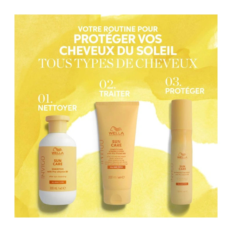Gamme Protection Solaire Invigo Sun Wella 3 produits Shampooing Après Shampooing Spray 2