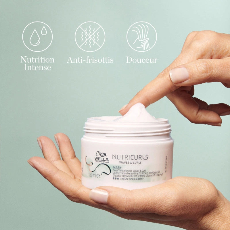 Masque Profond Anti-Frisottis Boucles Ondulations Nutricurls Wella 4
