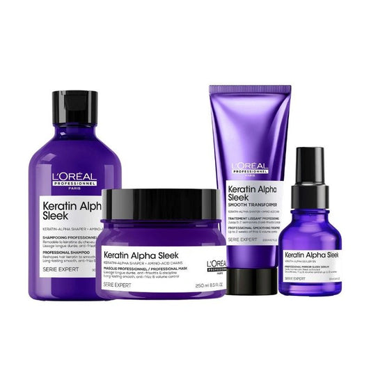 Routine Complète Disciplinante Keratin Alpha Sleek L'Oréal Professionnel