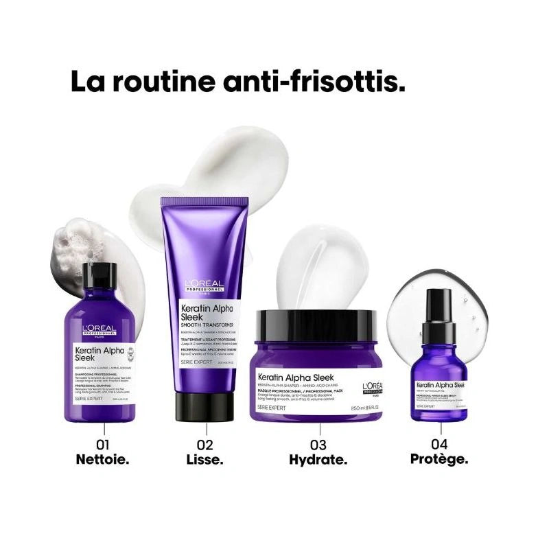 Routine Complète Disciplinante Keratin Alpha Sleek L'Oréal Professionnel 1